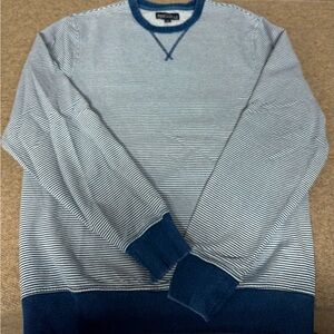 J Crew Men's Blue Striped Sweater